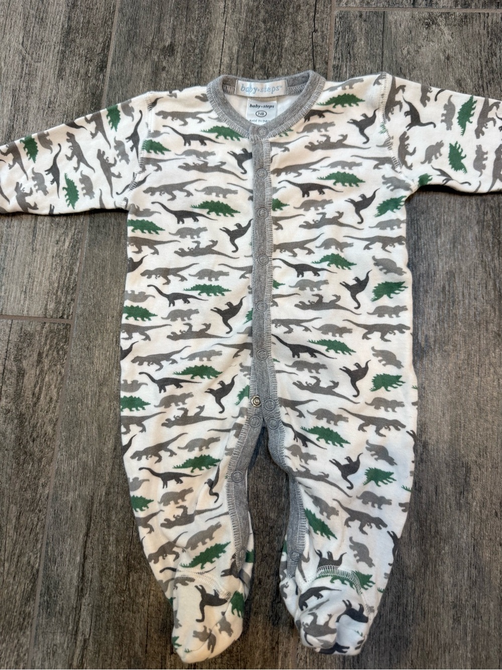 Baby Steps Dinosaur Snap-Front Sleeper Pajamas - Newborn